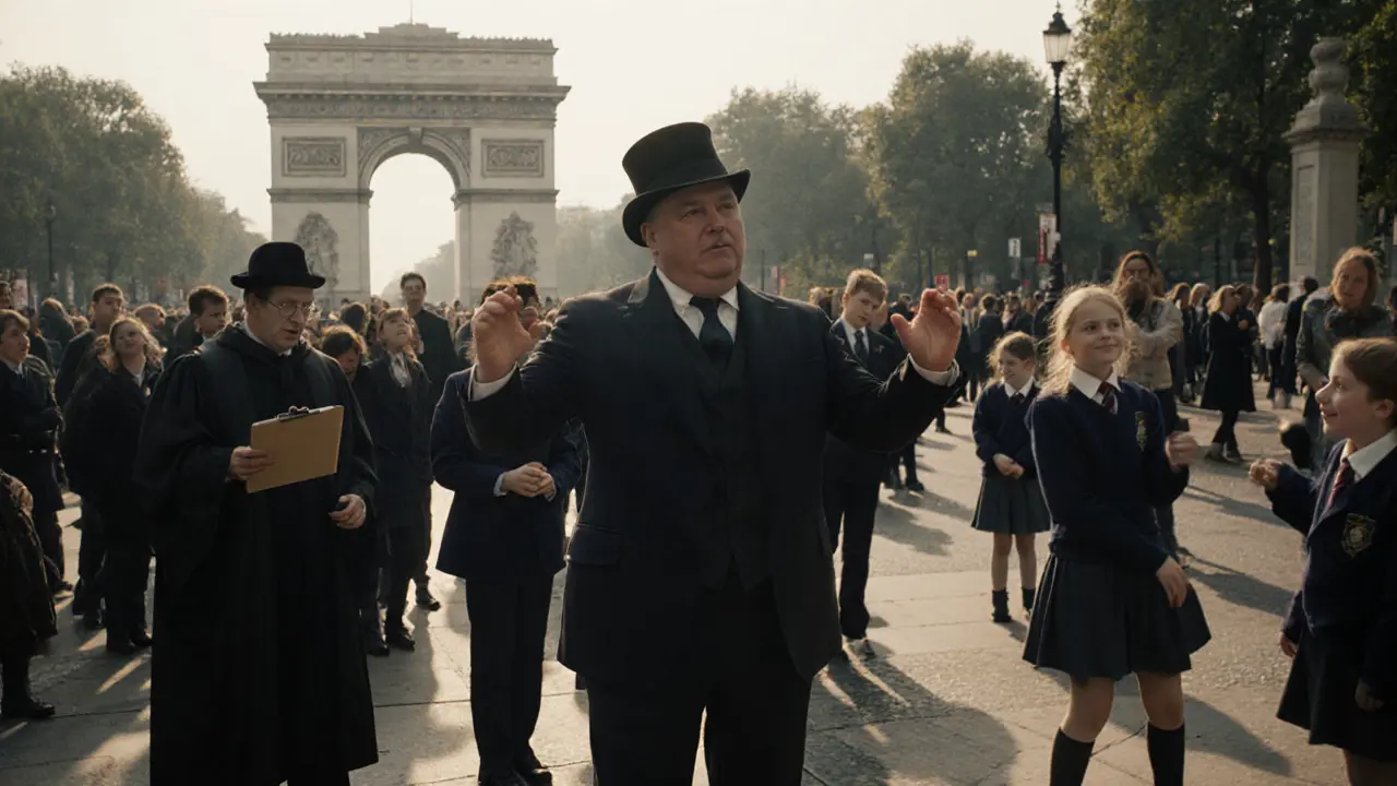 Crowd gathered at Speakers&#039; Corner as a speaker gestures passionately, with musician and dancing children nearby.