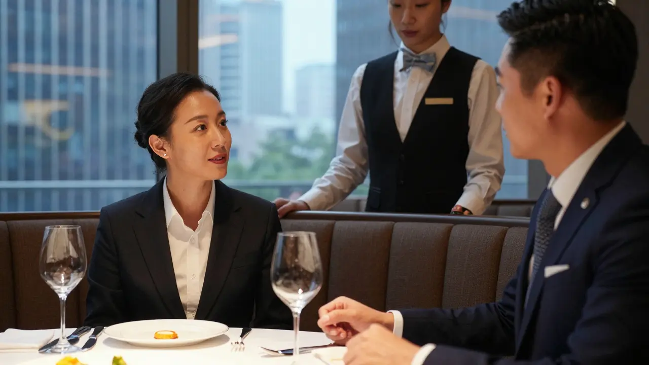 Private dining at Zuma restaurant with business companions